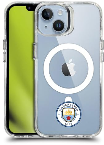 Head Case Designs Officially Licensed Manchester City Man City FC Crest Minimalist Logo Icon Shockproof Bumper Case [Military Grade Protection] Compatible with and Compatible with MagSafe Apple