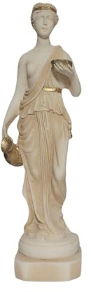 DadArt Hebe Alabaster Patina kleine Statue griechische römische Mythologie Figur