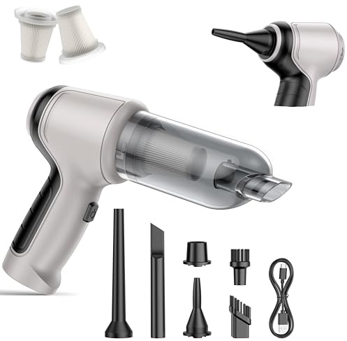 IHE Aspirateur de voiture, 15 000 Pa, sans fil, rechargeable, aspirateur humide et sec, haute puissance 120 W, pour voiture, animal domestique, bureau, nettoyage lavable, filtre HEPA multi-buse 01
