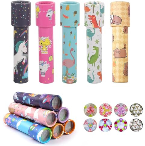 Gleemix 5Stück Klassiker Kaleidoskop Spiel, Mitgebsel Geburtstagsdeko Gastgeschenke, Retro Kaleidoskop Bastelset, Kleine Geschenke Für Unisex, Mitbringsel Überraschung Geburtstag, Preis Scherzartikel