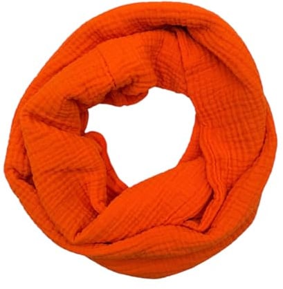 Ziona Damen Musselin Loop Schal Uni Baumwolle Frühling Herbst Made in Italy