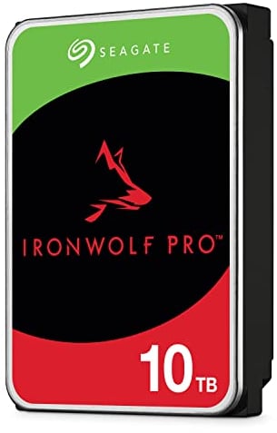 Seagate IronWolf Pro, NAS interne Festplatte 10TB, HDD, 3.5 Zoll, 7200 U/Min, CMR, 256 MB Cache, SATA 6GB/s, silber, inkl. 3 Jahre Rescue Service, Modellnr.: ST10000NE0004