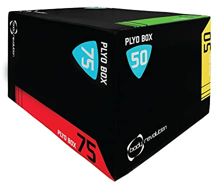 Body Revolution Plyometric Jump Box - Calisthenics equipment for home gym. Plyo Box for strength training and aerobic fitness - Available in Small, Medium and Large Sizes