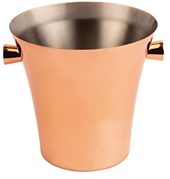 Olympia Ice Wine Champagne Bucket mit Griffen, Kupfer, 210(Ø) mm x 230(H) mm, aufgeweitetes Design für mehr Eis, kupferbeschichteter Edelstahl, kommerzieller Bar- und Heimgebrauch, DR613