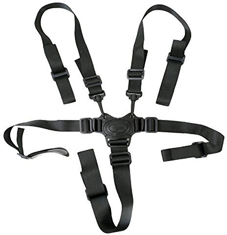 5 Punkt Kinderschutz Gurt, Verstellbarer Drehbar Haken Baby Sicherheitsgurt für Kinderwagen-Hochstuhl, Kinderwagen Buggy (Schwarz)