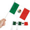 Anley Bandera de Palo de México, Bandera Mexicana de 5x8 Pulgadas (12 x 20 cm) con Mini asa de Mano con Poste sólido Blanco de 12 (30 cm) - Color Vivo y Resistente a la decoloración - Banderas