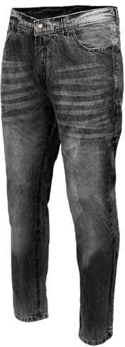 Milwaukee Leather MDM5000 Men's City Limit Black CE Armored Motorcycle Riding Denim Jeans Pants Reinforced w/Aramid Fibers - 34