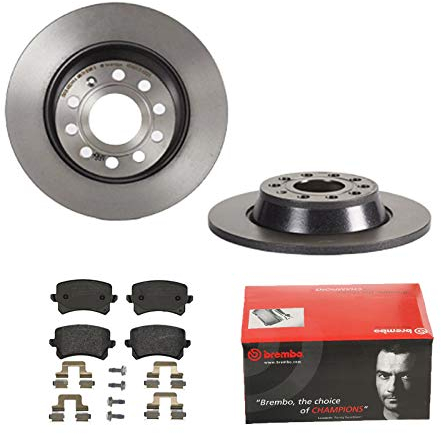 BREMBO BREMSSCHEIBEN Ø282mm + BREMSBELÄGE HINTEN FÜR VW PASSAT VARIANT SEAT