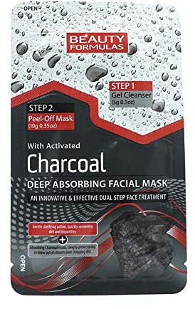 Beauty Formulas Charcoal Deep Absorbing Facial Mask 13g - 2-Step Cleanser & Mask