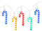 The Christmas Workshop 78260 20 Mini-LED-Lichterkette mit Zuckerstangen-Motiv, mehrfarbige Innendekorationen, 1,9 m Kabellänge, batteriebetrieben