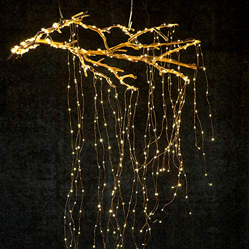 Queta LED Lichterkette, Lichtkette mit Fernbedienung Outdoor Weihnachtslichterkette Batteriebetrieben, explodierendes Feuerwerk, Warmweiß (Baumrebe Lichtstring)