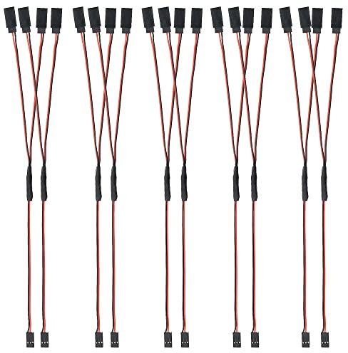 10 stück 50cm Servo Y-Kabelbaum RC-Servoverlängerungs-Verteilerkabel, Kabelstecker 3-polig, JR-Stecker 1 männlicher Kopf mit 2 weiblichem Kopf