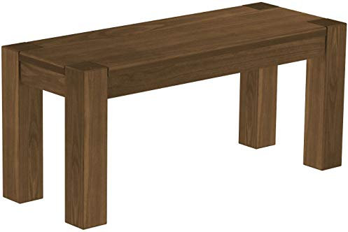 Sitzbank 100 cm Rio Kanto Nussbaum Pinie Massivholz Esszimmerbank Küchenbank Holzbank - Größe und Farbe wählbar Brasilmöbel