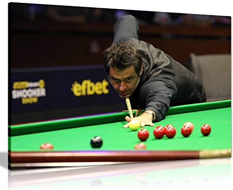 Panther Print - Snooker Ronnie O'Sullivan Kunstdruck auf Leinwand, Heimdekoration, Schwerer Leinwand, gerahmt auf massivem Kiefernrahmen., 76x51 cm (30x20in)