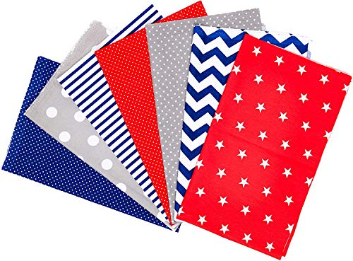 Amilian Baumwollstoff Meterware Stoffe Stoffreste zum Nähen Stoffpaket Paket: 7 Stück je 50 x 80cm für Patchwork 100% Baumwolle DIY Baumwolltuch SET 5