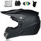 Motocross Helm Herren Schwarz, Fullface-Helm/ Brille/ Handschuhe/ Maske/ Motorrad Netz, Motorradhelm Crosshelm Crossbike MTB Downhill Enduro Off Road Cross Helm Mopedhelm (XL)
