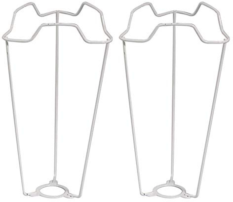 2 Pack - 8 White Metal Vintage Shade Carrier to Support Table & Floor Lampshade with Duplex Fitting | 29mm Hole | Fits BC SBC SES Type of Lampholders