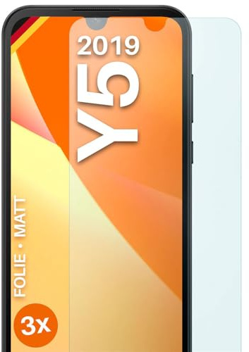 moex FlexProtect matte Schutzfolie für Huawei Y5 (2019) Displayschutz Folie matt gegen Reflexionen, Anti Reflex Handyfolie mit Sonnenschutz, Kompatibel mit jeder Handyhülle, 3 Stück