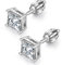 JiaYang Quadratische Diamantohrringe Männer Ohrstecker Schraubverschluss Männer Diamantohrringe Princess Cut Ohrringe CZ Diamant Ohrstecker für Männer CZ Ohrringe Zirkonia Ohrringe Sterling Silber M