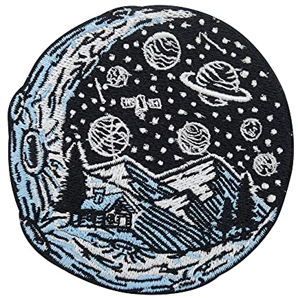 Finally Home Haus auf dem Mond Patch zum Aufbügeln | Weltall Patches, Erde Moon Bügelbild, Weltraum Flicken, Planet Aufnäher