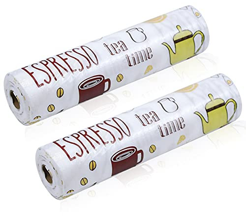 Pinsheng 2 Rolle Schrankpapier Küche, Nicht klebende Schubladeneinsätze, Wasserdicht Schubladenmatte Zuschneidbar, Schubladeneinlage für Regale, Schränke, Kühlschranke, Hause, Büro, 30x300cm