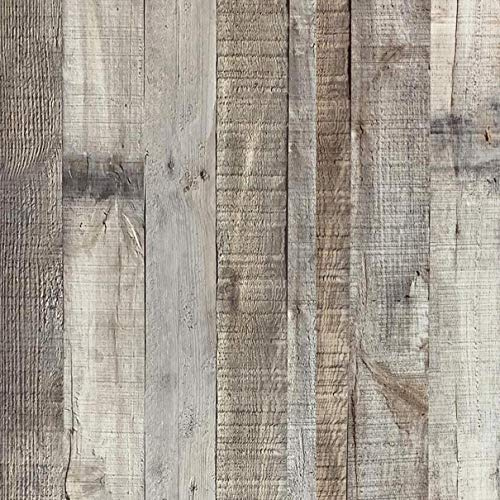 qianglive Wood Plank Peel and Stick Wallpaper - 17.7*200inch, Distressed Reclaimed Shiplap Vinyl, Waterproof