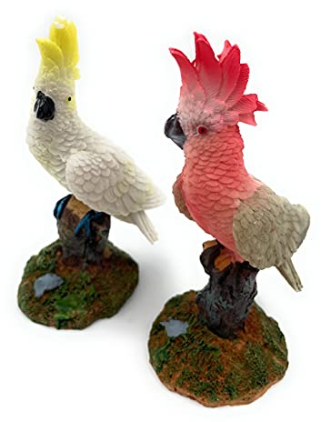 Onwomania Polyresin Figur Kakadu Vogel Palmkakadu Papagei Tier Dekofigur aus Polyresin Rot 9,5 cm