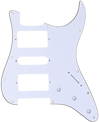 Gitarren-Kratzplatte 3ply11- Loch HSH-Pickguard- Gitarrenschaber Für Stratocaster- Moderne Art Schlagbrett (Color : 3Ply White)