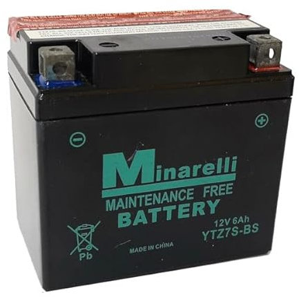 Batterie MotorPARTS MinARELLI YTZ7S-BS 12V 6AH compatible avec Honda SH 125 I 125 2016 > 2016 sans entretien complet moto scooter spécifique