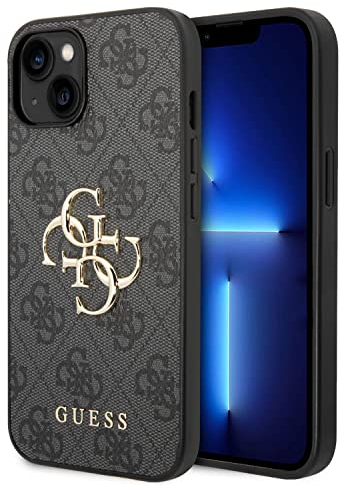CG MOBILE Guess Golden Logo GUHCP14S4GMGGR Compatible with iPhone 14 and 13 Case - Grey