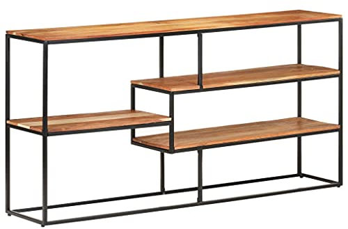 vidaXL Akazienholz Massiv Sideboard Industriestil Standregal Bücherregal Kommode Anrichte Regal Dekoregal Wandregal Schrank 150x30x75cm