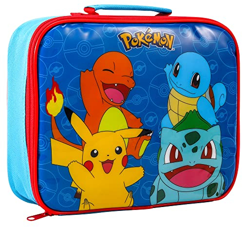 Zawadi Global Pokémon Rectangular Insulated Lunch Box Bag for Boys and Girls, Perfect Size for Packing Hot or Cold Snacks for School and Travel, BPA Free