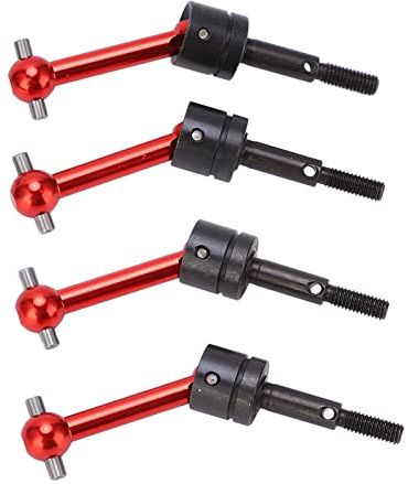 Lot De 4 Joints Universels en MéTal CVD pour Arbre De Transmission Compatible avec Tamiya Tt01 Tt02 1/10 Rc Car 70 Mm,Arbre D'EntraîNement Cvd De Voiture Rc Kit d'arbre D'EntraîNement Rc CVD (Rouge)