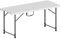 ZENO Folding Table 4FT | Heavy Duty Foldable Table | Portable and Durable Aluminium Frame | Perfect for Camping Catering Picnic Garden Patio BBQ Party | Trestle | White Fold Up Plastic Top