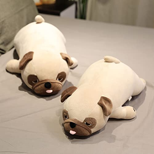 BYNYXI Kuscheltier Hund Mops, 50cm Liegende Bulldogge Plüschtier Französische Bulldogge Gefüllte Plüschkissen weich flauschig Umarmungskissen Kuscheltier Mops Hund Schlafplüsch Geschenk für Kinder