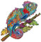 Logica Giochi Art. Das Chamäleon - Mandala Puzzles - Holzpuzzle - Puzzle in innovativen Formen - 27,6 x 28,5 cm - 112 Teile