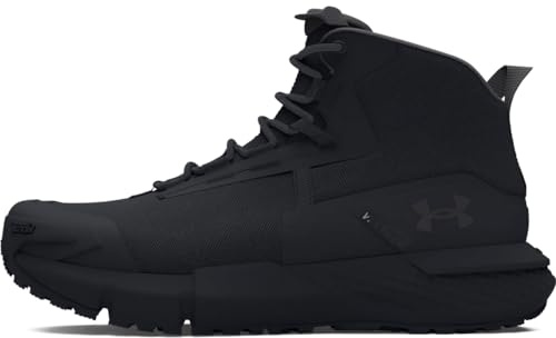 Under Armour UA Charged Valsetz Mid Bottes tactiques pour hommes, bottes d'alpinisme confortables et durables, noir/noir/gris