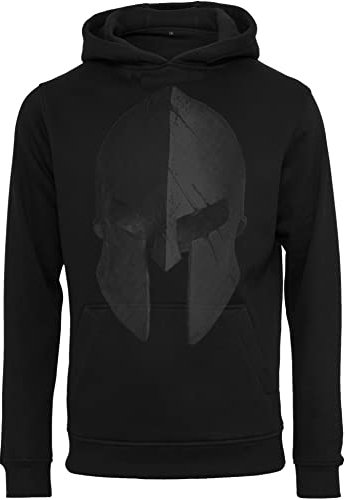 Baddery Gym Pullover Herren - Sparta Helm - Hoodie Fitness Kleidung (4XL)