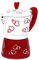VVHUDA Caffettiere con Stampa a Cuore Rosso Caffettiera in Lega di Alluminio Moka Caffettiera Espresso Moka Latte Bollitore con Filtro (Color : .9.7x20cm) small gift
