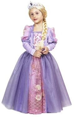 Pegasus Costume Principessa Raperonzolo Vestito Carnevale Bambina (5/6 anni)