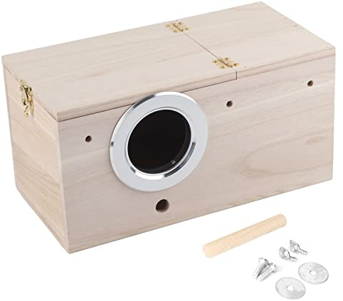 Tomotato Nistkasten für Sittiche, Nistkasten für Vögel aus Holz Sittich Nistkasten für Nymphensittiche, Papageien und Kleine Bis Mittelgroße Vögel, 11,4 x 5,8 x 5,8 Zoll