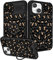 Pegmode (2in1 for iPhone 15 Case for Women Girls Cool Cute Teens Phone Cases Black Animal Design with Slide Camera Cover+Ring Holder Unique Fashion Cool for Apple iPhone 15 Cover 6.1 inch