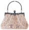 Kawaii-Story LB-8009-1 Beige Perlen Pailletten orientalisch Stoff Abendtasche Party Clutch Beutel Damen Tasche 16x22x7cm