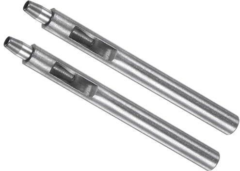 CoCud Leder Lochzange, 4 mm Knopfdurchmesser, 9 mm Schaft, Stahl Rundlochzange Nieten Setzer - (Anwendungen: für Lederhandwerk DIY Bekleidung Stoff), 2 Stück