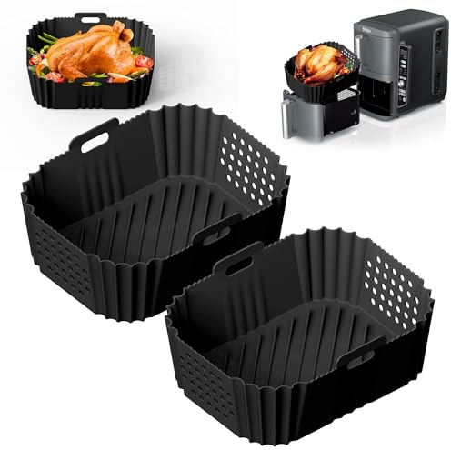 Hot Air Fryer Accessories for Ninja Double Stack XL SL400EU, 2 Pieces Airfryer Accessories Silicone Mould for Ninja Foodi Max Dual Zone 9.5L AF400EU AF300EU
