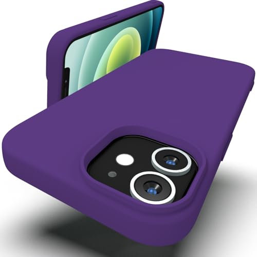 Zuvirelx Glatte Silikon hülle für iPhone 12/12 Pro, Staubbeständig, Slim, Taschentauglich Handyhülle Cover Case für Apple iPhone 12/12 Pro - Lila