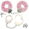 EIHI Rosa Plüsch handschellen, handschellen für bondage, handschellen schlüssel, handfesseln für s m, für Cosplay, Partyzubehör (Rosa+Silber)