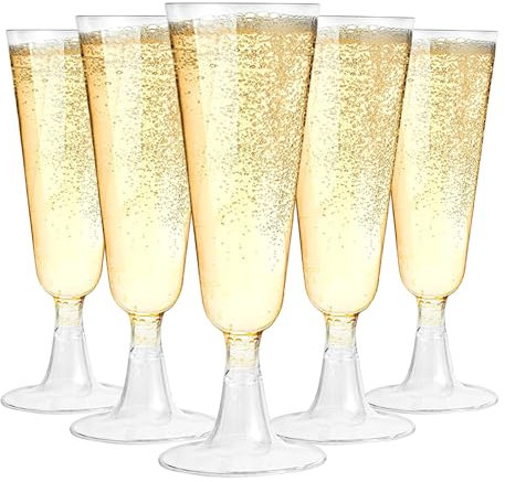AMFUN 30 Premium Champagne Flutes,150ML/5oz Reusable Champagne Flutes Cups,Transparent Toasting Glasses, Cocktail Prosecco Glasses for Wine, Parties, Weddings, Birthdays