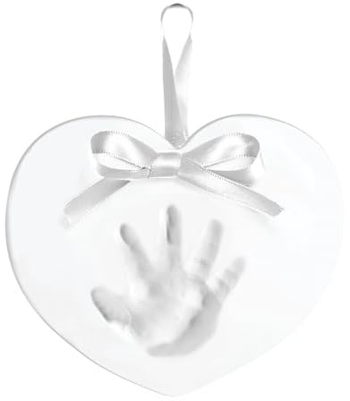 Kate & Milo Handprint and Footprint Heart Keepsake, Baby's First Christmas Ornament, Newborn Handprint or Footprint Clay Kit, Easy No-Bake DIY Clay Impression, Christmas Baby Gift, Heart