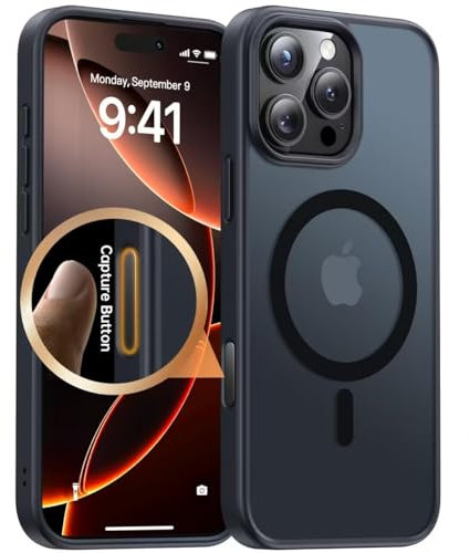 Meifigno All-inclusive (AI) Camera Touch Control Button for iPhone 16 Pro Max Case [Metal Camera Control Button Covered] [Military Grade Protection] [MagSafe Compatible] for 16 Pro Max Case, Black